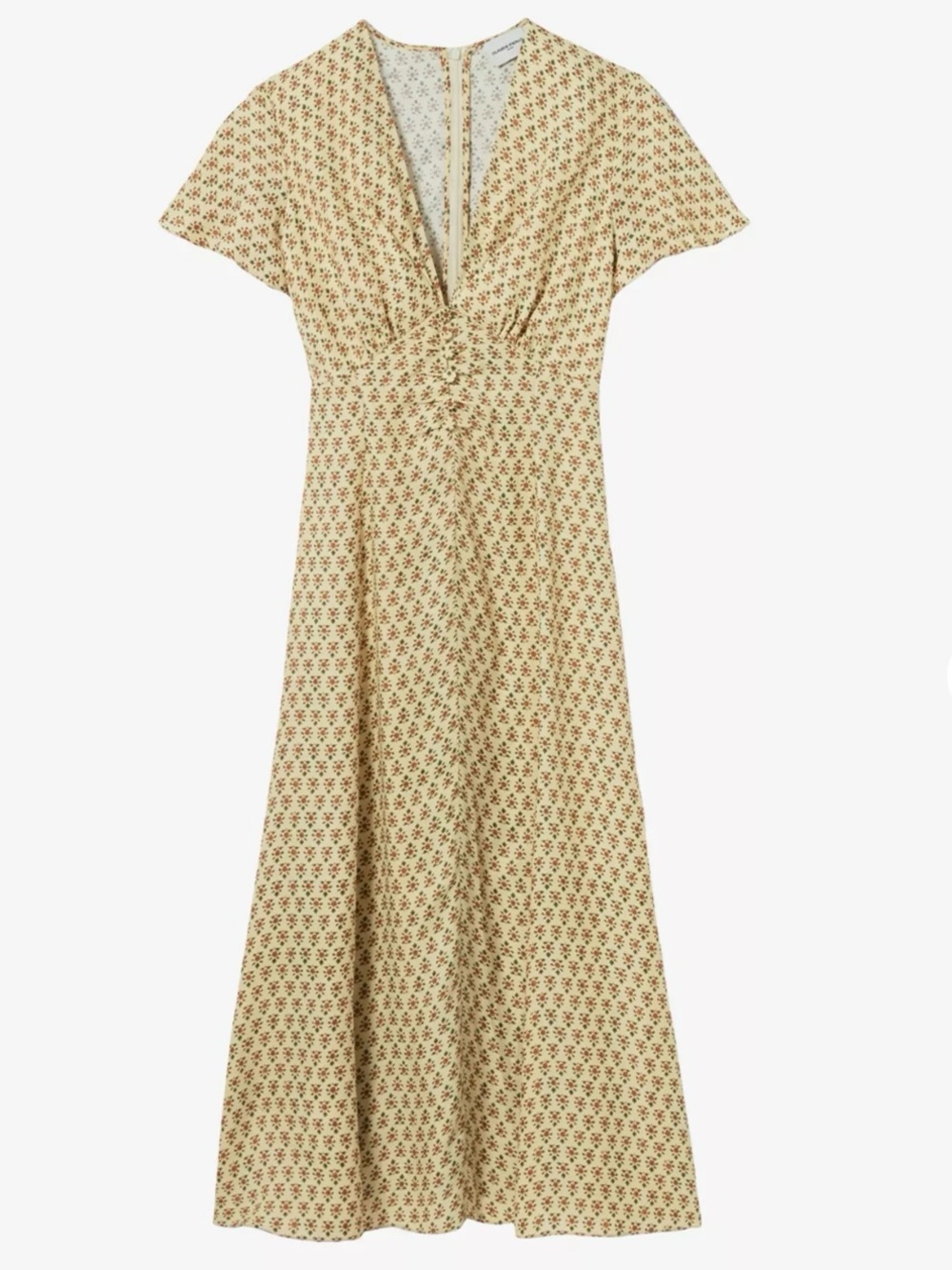 Claudie Pierlot Floral Print Crepe Midi Dress NWT